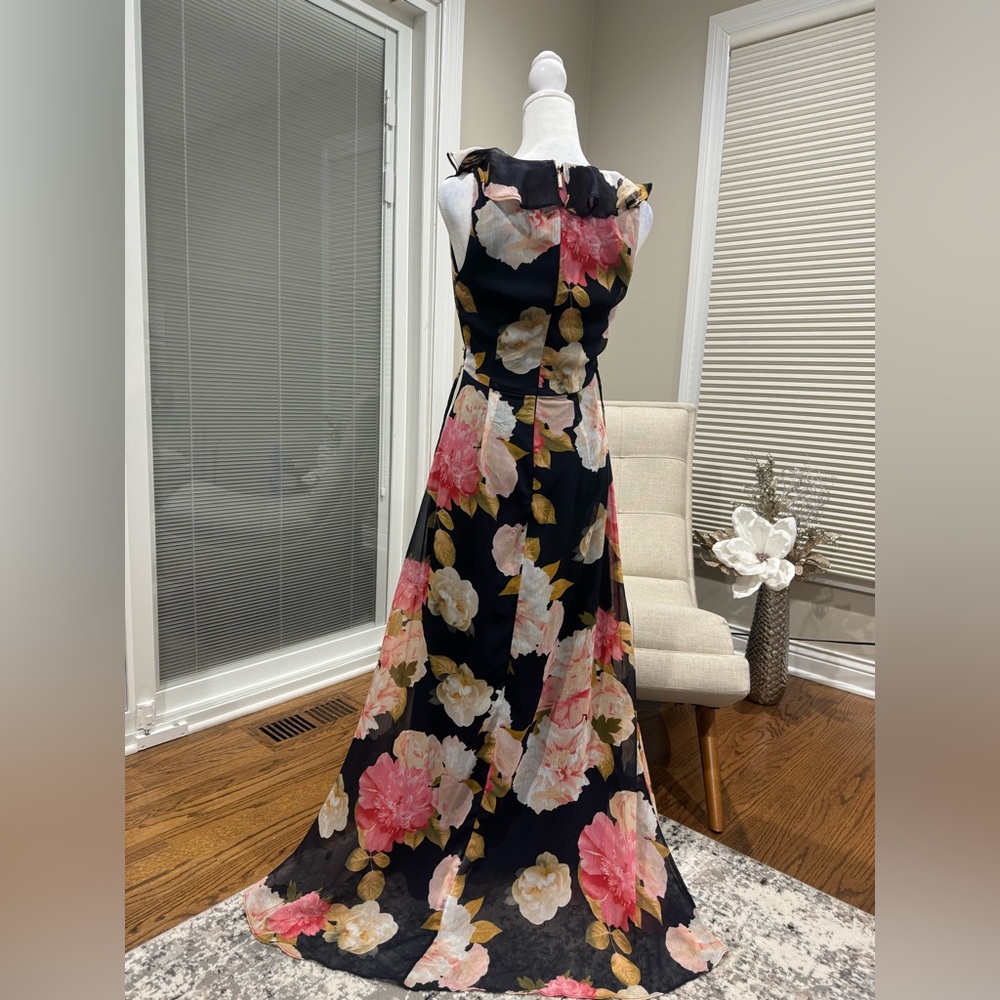 Karl Legerfeld Paris Chiffon Floral Dress Sleeveless Size 0 - Picture 7 of 7